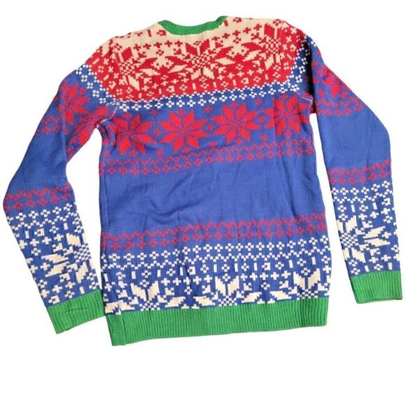 Holiday Time Men's Santa Drink Pocket Ugly Christmas Sweater Winner - Picture 4 of 6